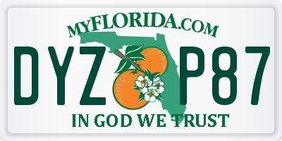 FL license plate DYZP87