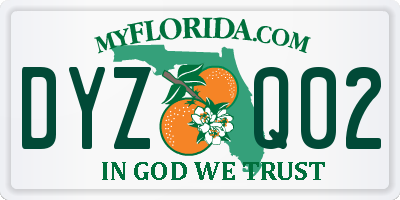 FL license plate DYZQ02