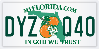 FL license plate DYZQ40