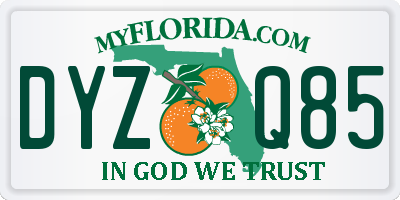 FL license plate DYZQ85