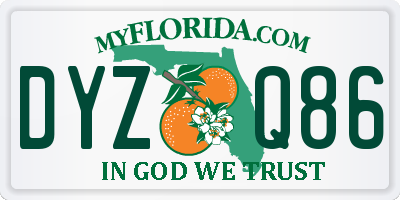 FL license plate DYZQ86