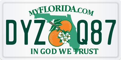 FL license plate DYZQ87