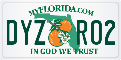 FL license plate DYZR02