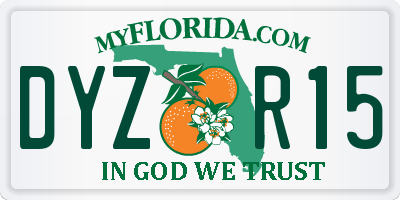 FL license plate DYZR15