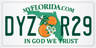 FL license plate DYZR29