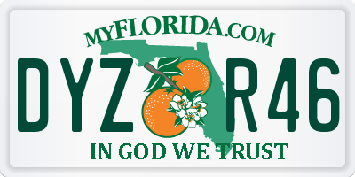 FL license plate DYZR46