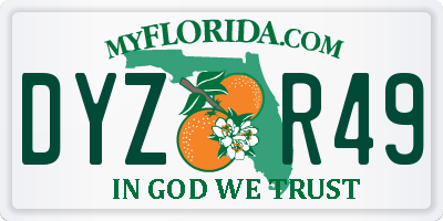 FL license plate DYZR49