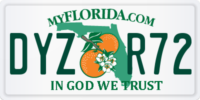 FL license plate DYZR72