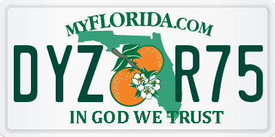 FL license plate DYZR75