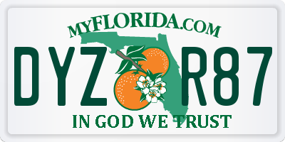 FL license plate DYZR87