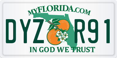 FL license plate DYZR91