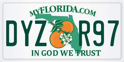 FL license plate DYZR97