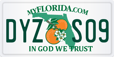 FL license plate DYZS09