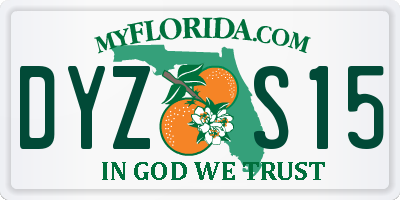 FL license plate DYZS15