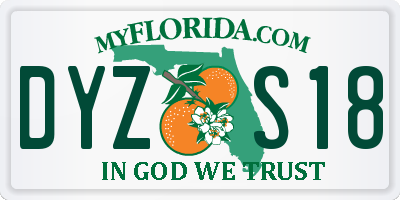 FL license plate DYZS18