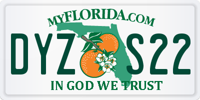 FL license plate DYZS22