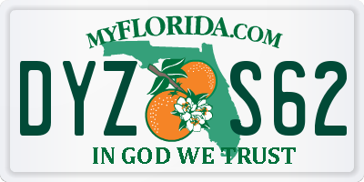FL license plate DYZS62