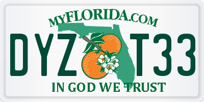 FL license plate DYZT33