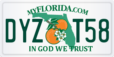 FL license plate DYZT58
