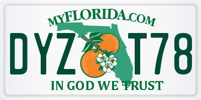 FL license plate DYZT78