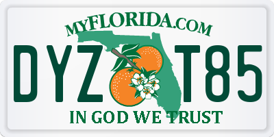 FL license plate DYZT85