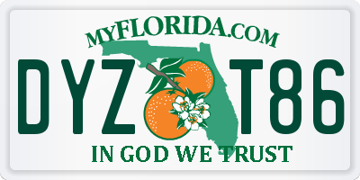 FL license plate DYZT86