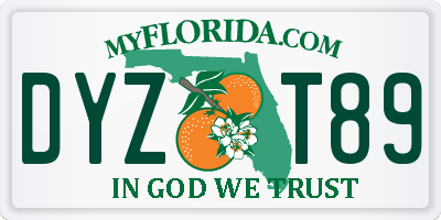 FL license plate DYZT89