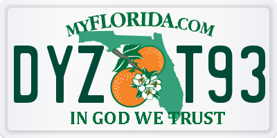 FL license plate DYZT93
