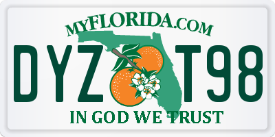 FL license plate DYZT98