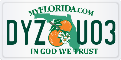 FL license plate DYZU03