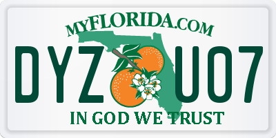 FL license plate DYZU07