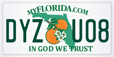 FL license plate DYZU08
