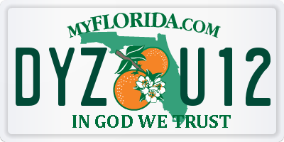 FL license plate DYZU12