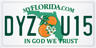 FL license plate DYZU15