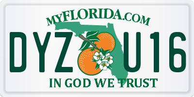 FL license plate DYZU16