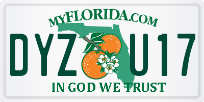 FL license plate DYZU17