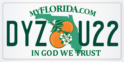 FL license plate DYZU22