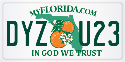 FL license plate DYZU23