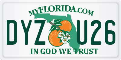 FL license plate DYZU26