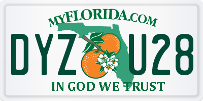 FL license plate DYZU28
