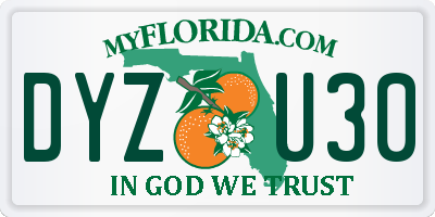 FL license plate DYZU30