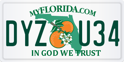 FL license plate DYZU34