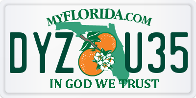 FL license plate DYZU35