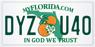 FL license plate DYZU40
