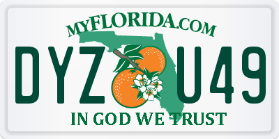 FL license plate DYZU49