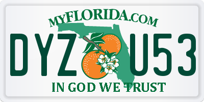 FL license plate DYZU53
