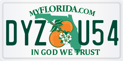 FL license plate DYZU54