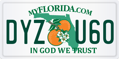 FL license plate DYZU60