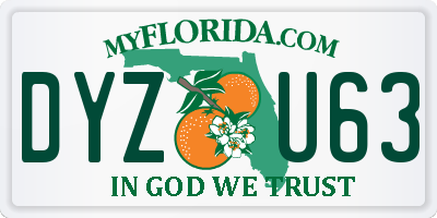 FL license plate DYZU63