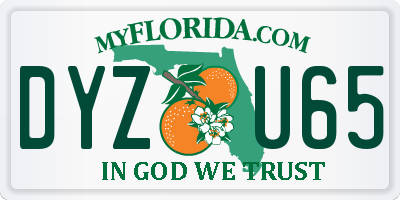 FL license plate DYZU65
